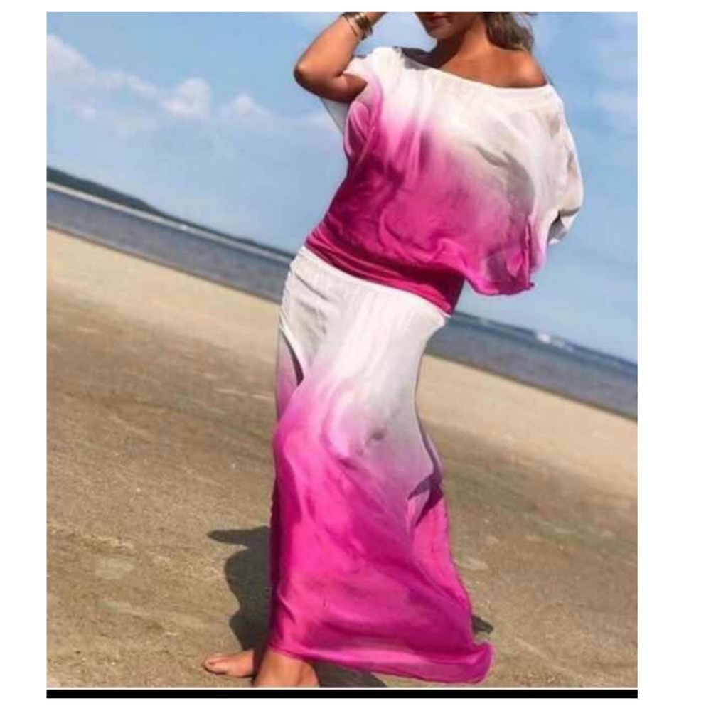 Made In Italy ๐ฎ๐น 2 Piece Silk Top and Skirt Set - Picture 1 of 3